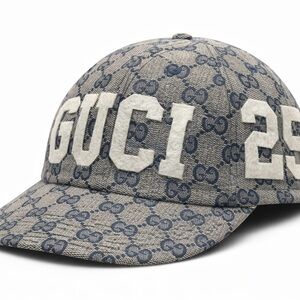 Gucci Navy and Gray Monogram Cap